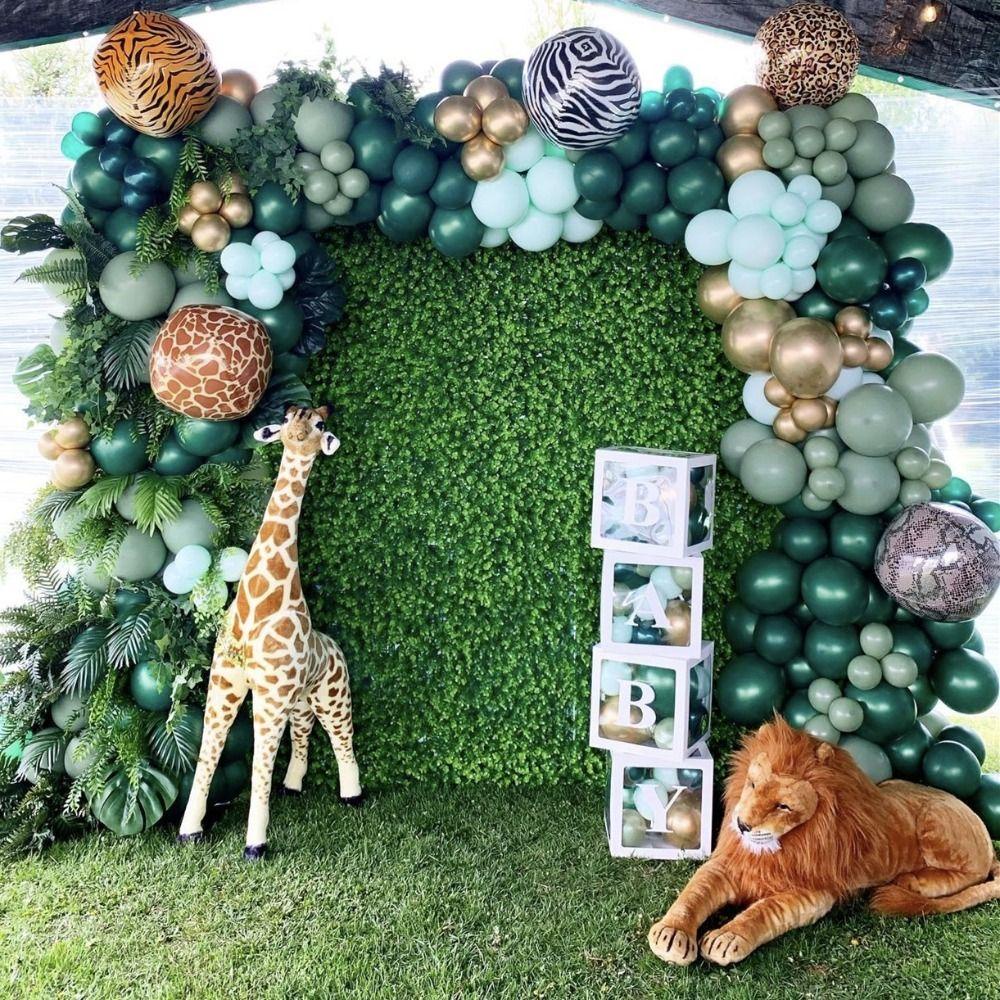 [Elegan] Balon Baby Shower Hijau Jungle Decor Boy Kids Animal Mariage Helium Balloon