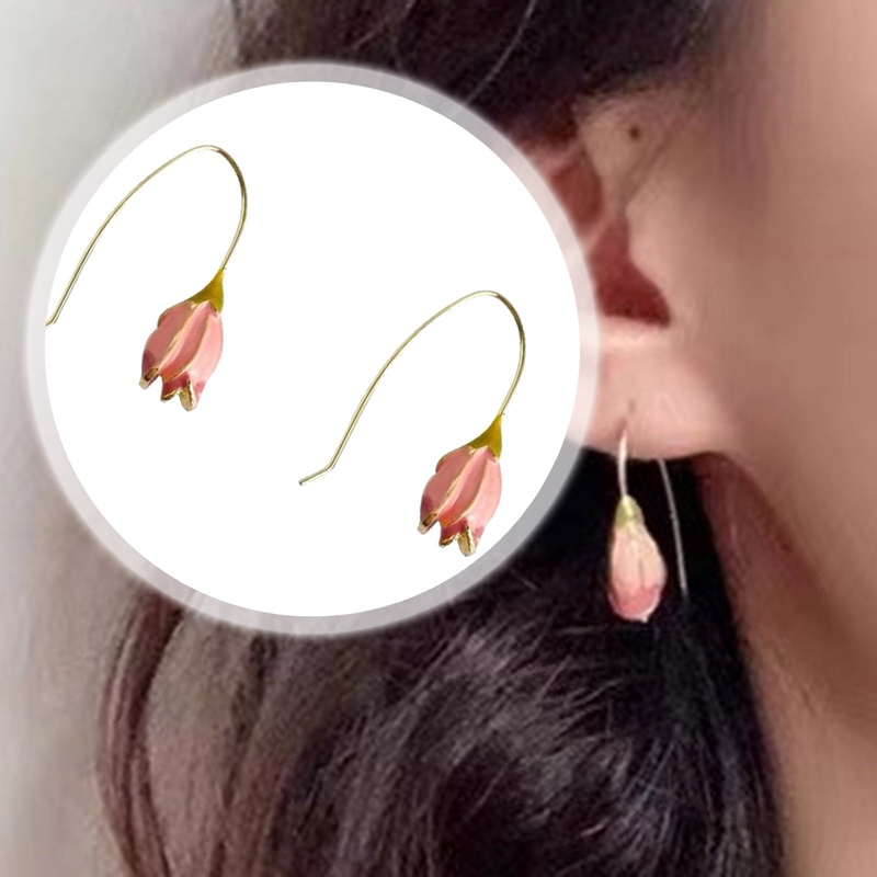 Retro Tulip Anting Minoritas Perancis Lembut Gadis Manis Sederhana Anting Musim Semi Retro Fashion Anting Trendi