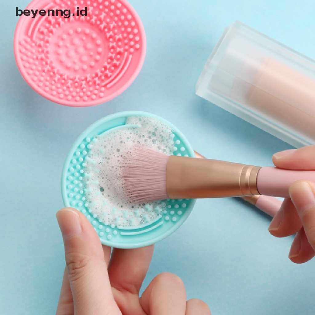 Beyen Kuas Kosmetik Makeup Pembersih Pembersih Cuci Silicone Pad Mat Scrubber Board ID