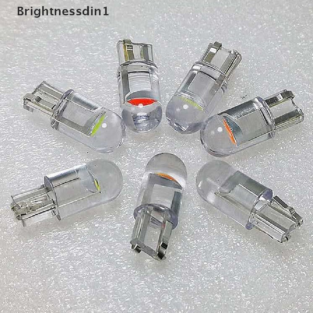 [Brightnessdin1] 2pcs T10 Glass Housing Cob Bohlam Lampu Led Mobil 6000K Wedge Plat Lampu Butik