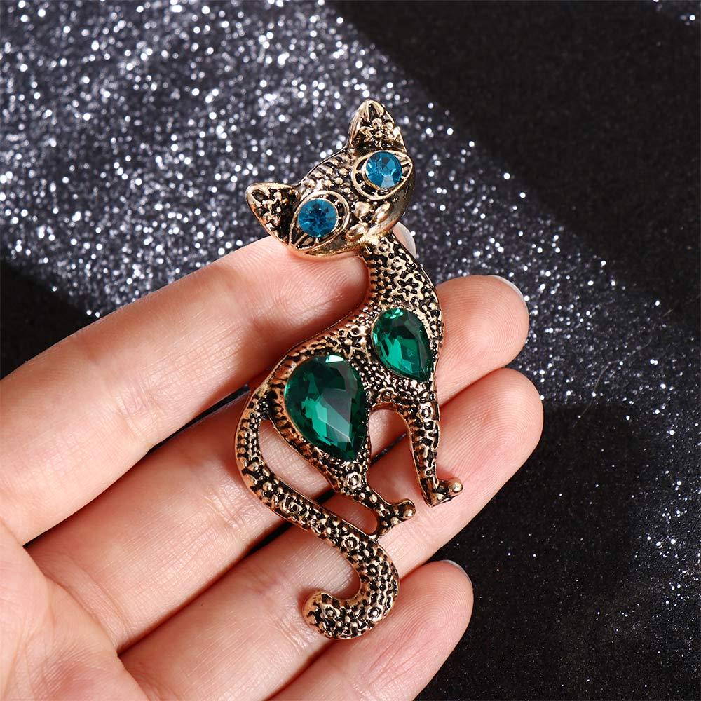 Agustina Wanita Bros Lucu Kreatif Elegan Korsase Cat Suit Kitten Kristal Aksesori Pakaian