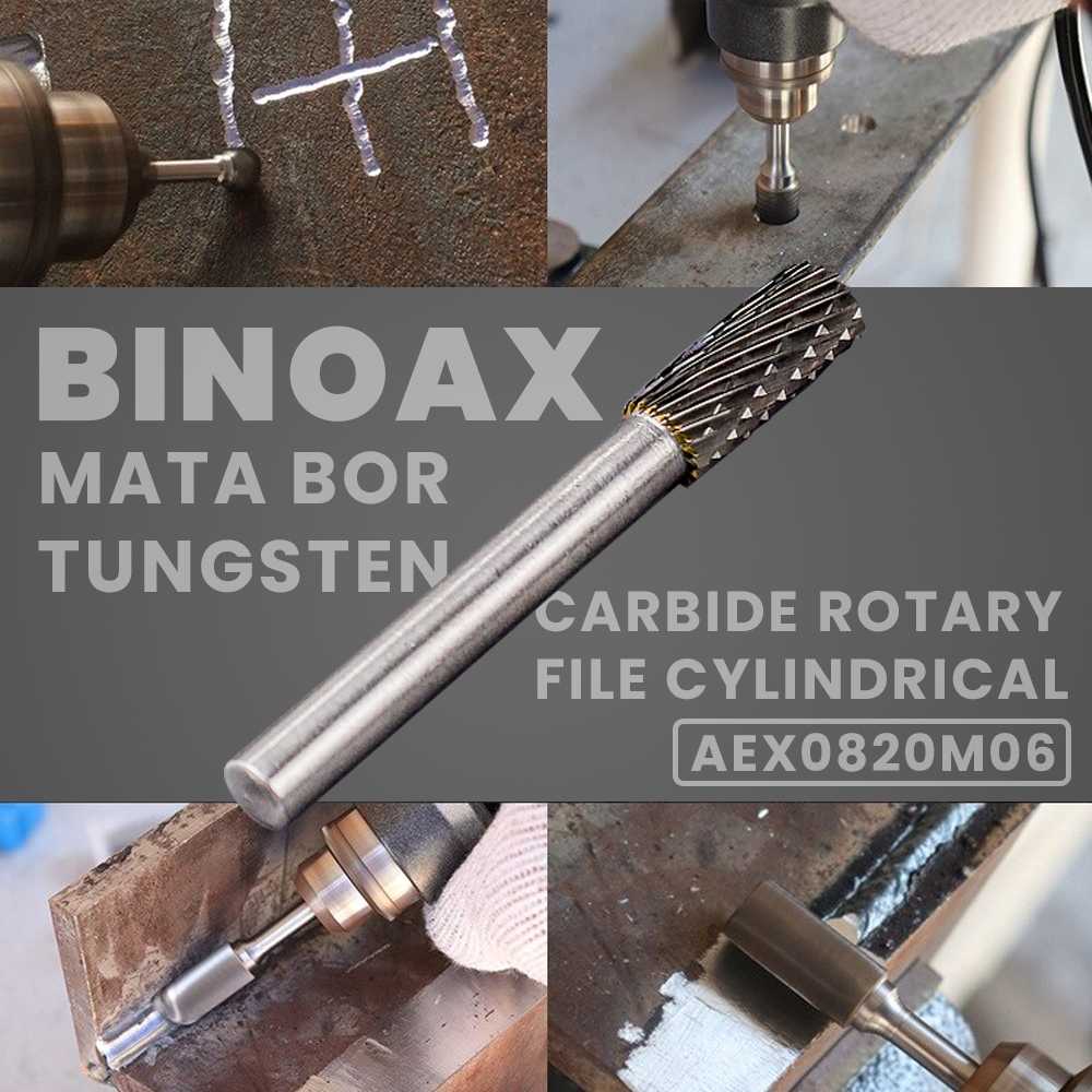 (BISA COD) FTIHSHP BINOAX Mata Bor Tungsten Carbide Rotary File Cylindrical Cutter - GJ0107