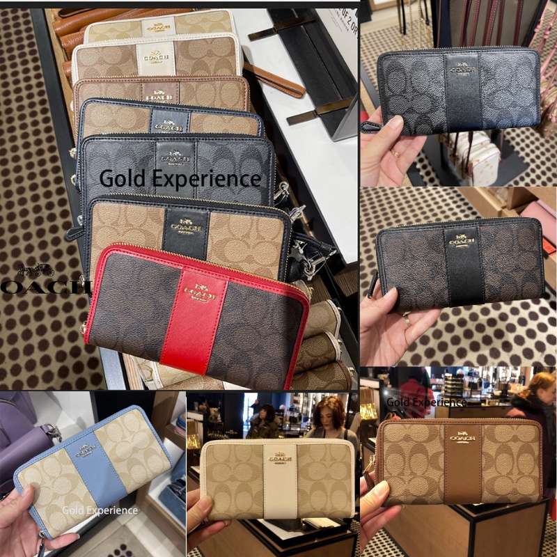 Cocah Dompet Panjang Wanita Cocah Long Zip Around Wallet In Signature Canvas Dompet Koin Cocah Dompet Wanita Long Wallets