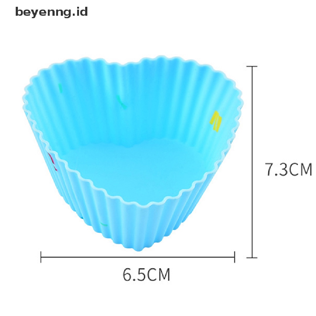 Beyen 1/5pcs Cetakan Muffin Cupcake Bentuk Hati Silikon Coklat Pastry Baking Tools ID