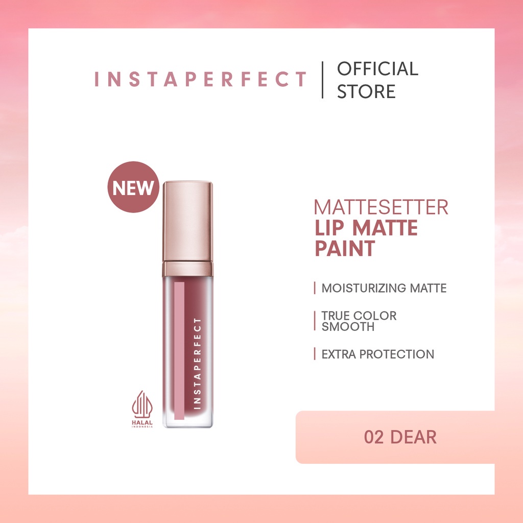 [NEW] Wardah Instaperfect Mattesetter Lip Matte Paint 5.5 g - Moist Lip Cream (Matte Melembabkan, Tekstur Velvety/Halus, No Cracking)