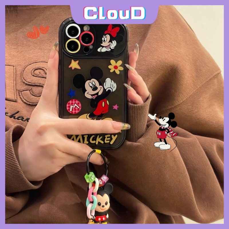 IPHONE Casing Ponsel Mickey Minnie Mouse Lucu Kompatibel Untuk Iphone7 8 Plus X XR XS Max14 11 13 12 Pro Max SE 2020 Flip Make Up Cermin Shockproof Lembut TPU Kartun Disney Phone Cover