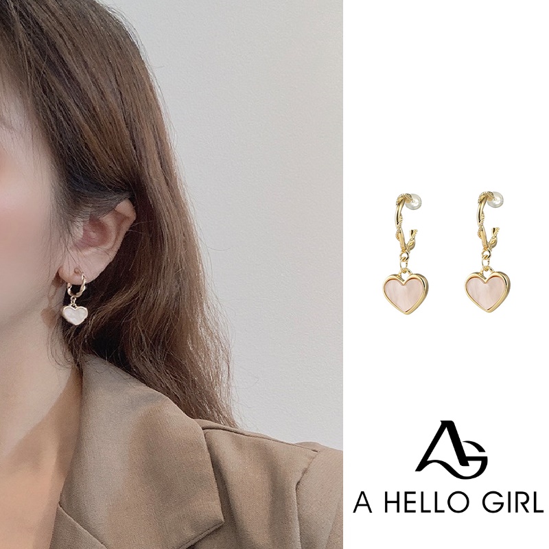 Anting Tusuk Bentuk Huruf C Bahan Resin Warna Pink Untuk Wanita