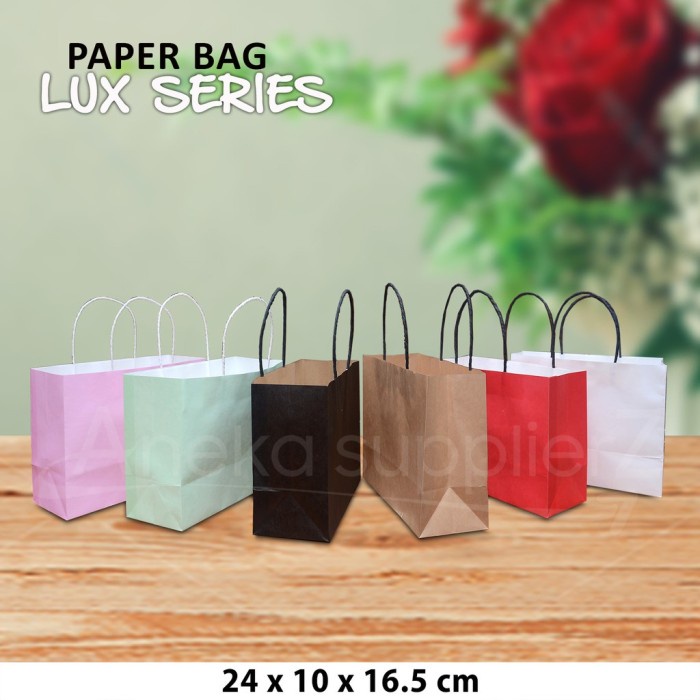 

⭐BISA COD⭐ paper bag merah - paper bag imlek - paper bag natal|m2 - 24x10x16.5 cm - Pink