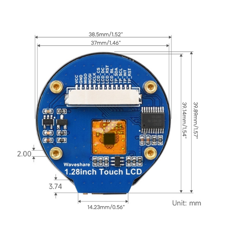 Modul Display LCD TFT Zzz1 28inch RGB Bulat 240x240 GC9A01 Driver 4kabel SPI Interface TFT Display PCB Board DC 3 3V