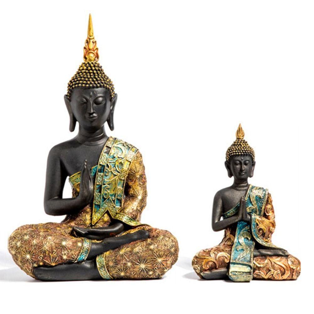 Patung Buddha Agustina Buddhisme Buddha Portabel Hadiah Meditasi Dekorasi Rumah Kerajinan Resin Besar