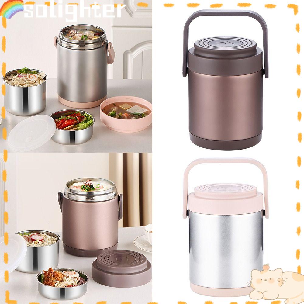 Solighter Thermal Insulation Lunch Box Portable Untuk Pelajar Pekerja Kantor Untuk Anak Bento Box