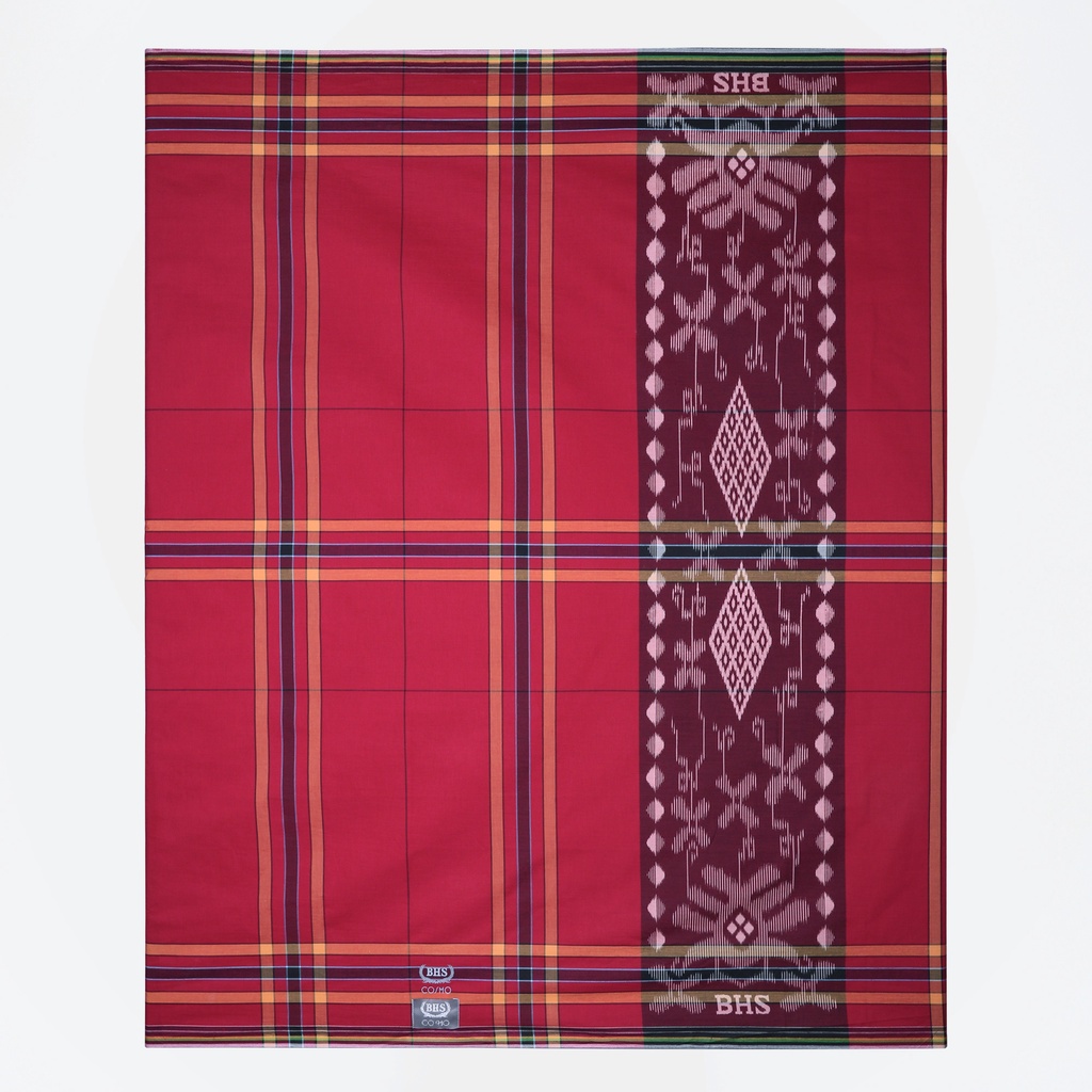 Sarung BHS Cosmo Silver Motif K26 PPB Merah Orange/  BHS COSMO SILV PPB