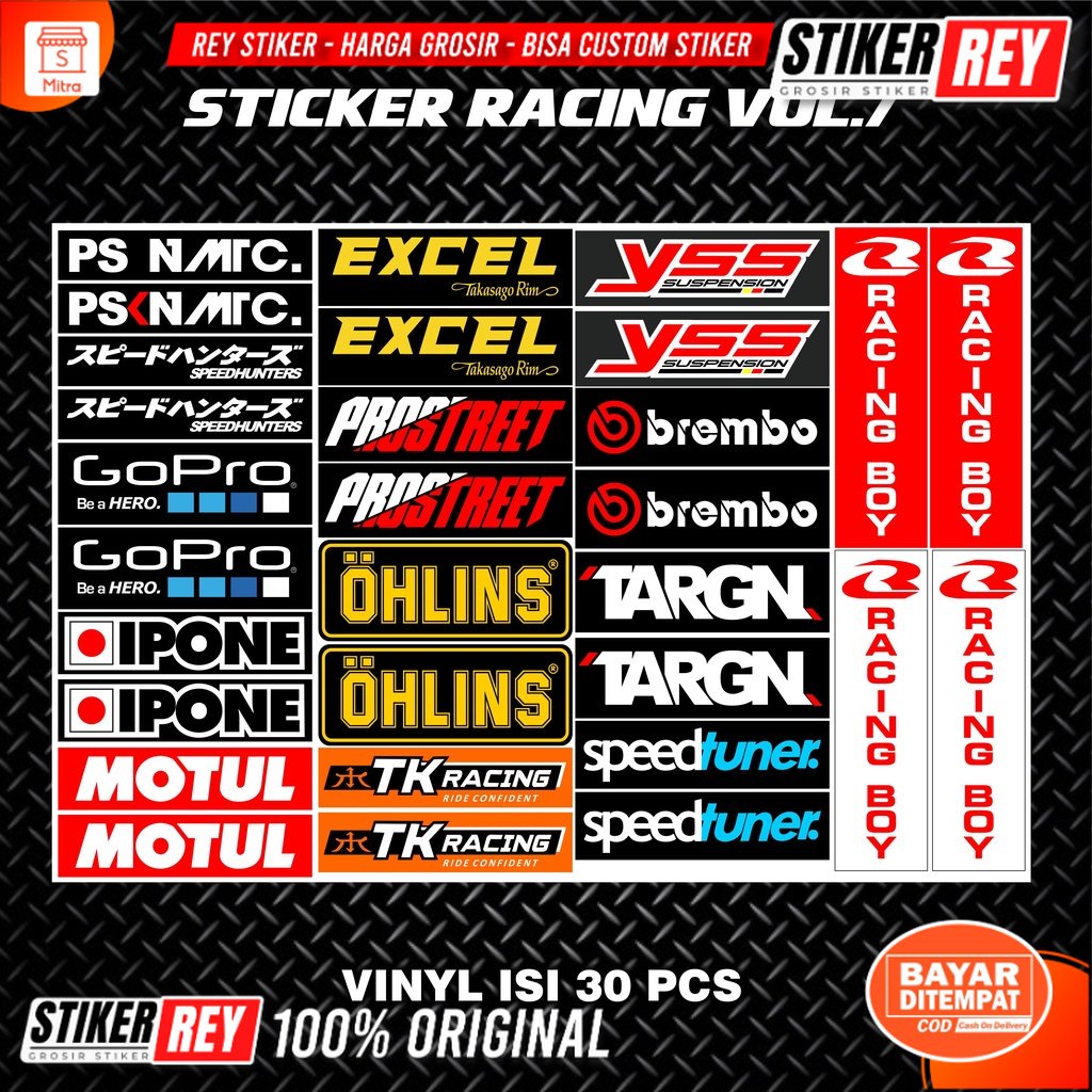 STICKER RACING HOLOGRAM / STIKER PACK / STIKER HOLOGRAM / STICKER BALAP VOL.7/9
