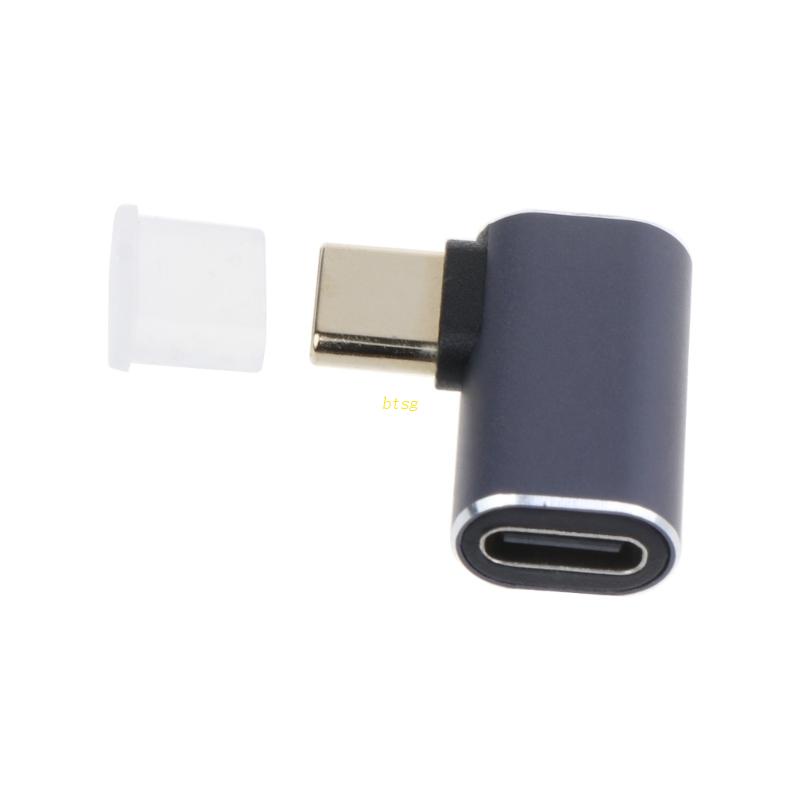 Btsg Adaptor USB C 90derajat, Adapter Male to Female Tipe C Standar, Extender Male to Female USB-C Untuk Tablet Laptop Ph