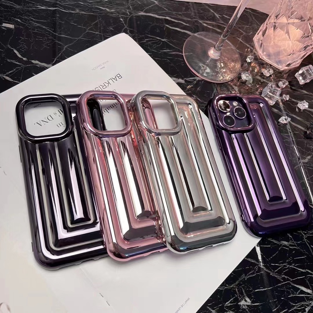 IPHONE Mewah Kreatif 3D Garis shockproof Case Iphone14 Pro Max14Plus Iphone13 12 Pro Max11 Case Tertutup Penuh shockproof Pelindung Penutup Belakang