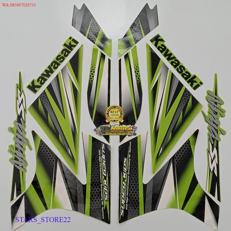 (ORI) striping kawasaki ninja ss 2013 hijau KUALITAS ORIGINAL PABRIK