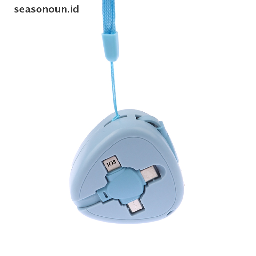 Seasonoun Kabel Charge USB 3in1 6A 120W Untuk Telepon Ditarik Portable Micro USB Type-C Cable Charging Cable.