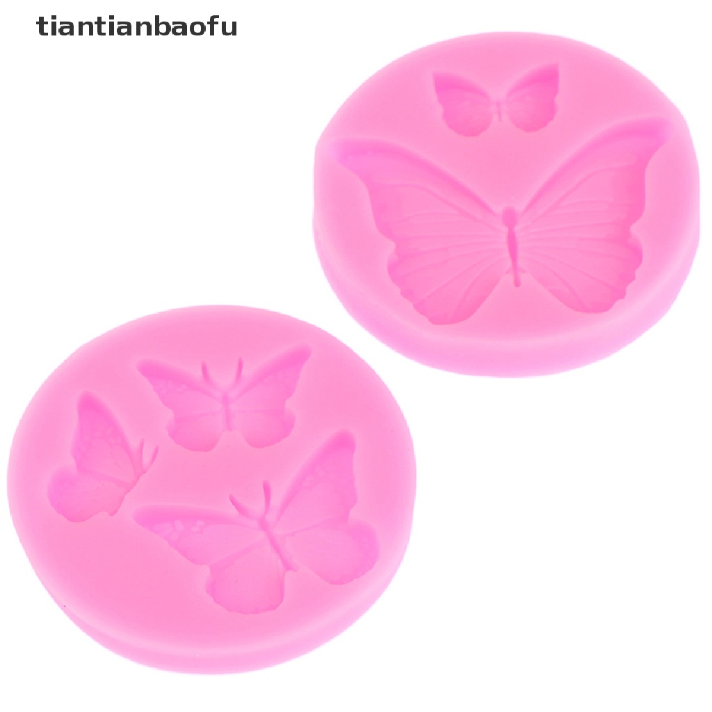 [tiantianbaofu] 1pc Cetakan Silikon Kupu-Kupu Mini Butterfly Cake Mold DIY Desserts Dekorasi Butik