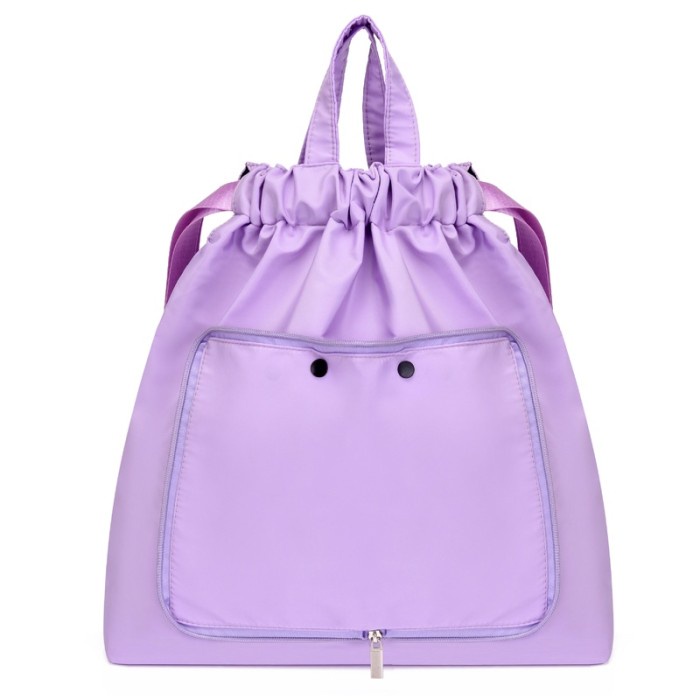 Tas Ransel Nylon Dua Arah dengan Tali Serut yang bisa dilipat