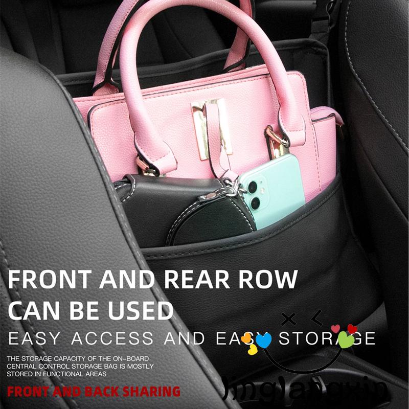 Llx-automotif Konsol Organizer Kulit Car Handbag Holder Antar Kursi Car Seat Storage Bag Untuk Dompet Hp