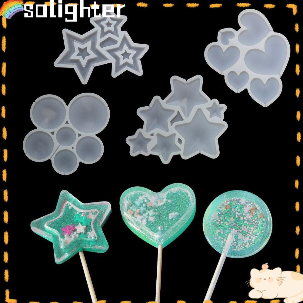 Solighter Candy Mold Cetakan Lolipop Silikon Ulang Tahun Alat Dekorasi Kue