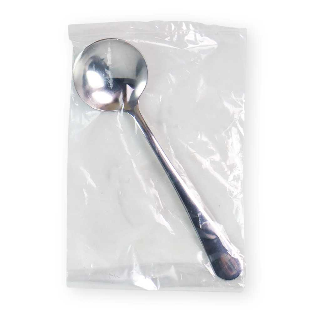 Sendok Makan Soup Spoon Round Stainless Steel Long Handle Sendok Desain Makan Sup Material Stainless Steel