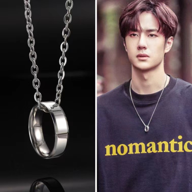 Kesederhanaan Trendi Cincin Liontin Kalung Hip-hop Fashion Minimalis Perhiasan Aksesoris Memakai Sehari-Hari