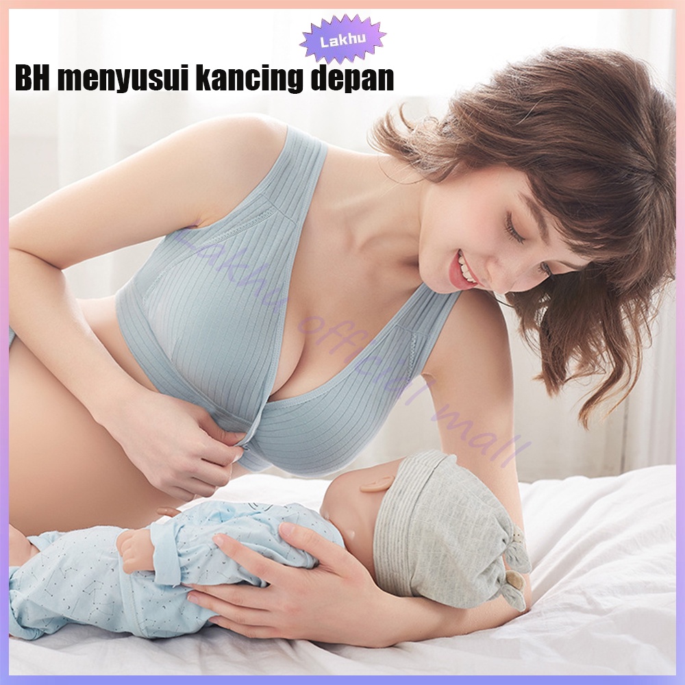 Lakhu Bh Jumbo Bra Menyusui Kancing Depan Tanpa Kawat Katun Murni Murah Nursing