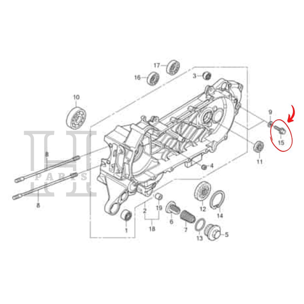 BAUT OLI GARDAN  BOLT FLANGE 8X12 BEAT SCOOPY SPACY VARIO KARBU FI ESP PCX 125 150  95701-0801200 ASLI ORIGINAL AHM HGP HONDA