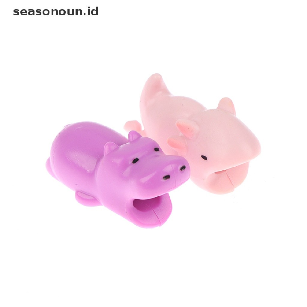 Seasonoun Pelindung Gigitan Kabel USB Animal Cute Cartoon Cover Protect Case Dekorasi Hp.