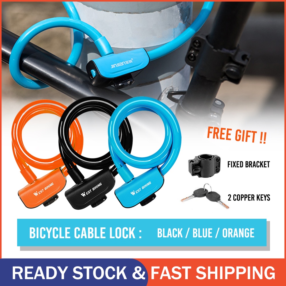 RKS515 Kunci Gembok Sepeda-Bike Bicycle Lock Ring 110CM Portable Cable Lock