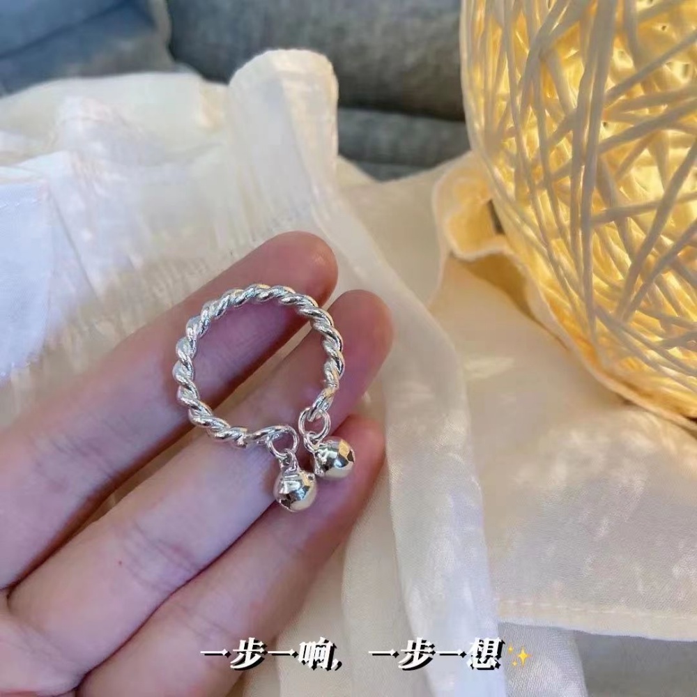 Double Bell Ring Female One-Step Double Palace Bell Garis Memutar Cincin Hadiah Untuk Pacar Pacar