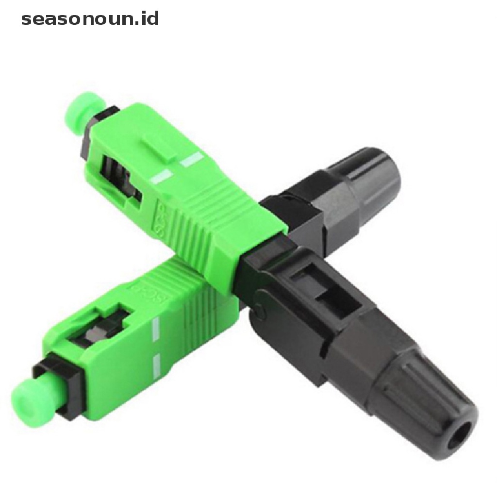 Seasonoun 10pcs Single-Mode Fiber Optik SC APC Quick Fast Kabel Konektor Rakitan Medan.