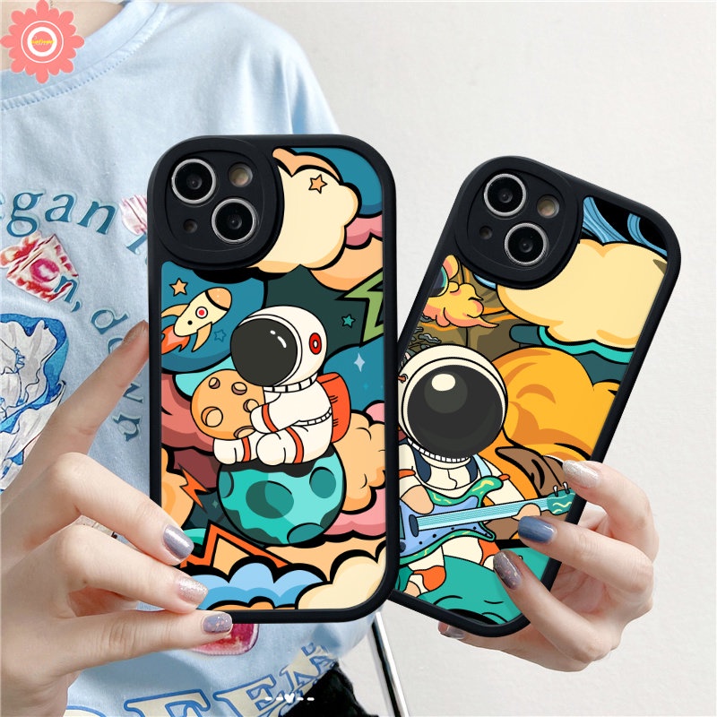 Case NASA Merek Trendi Untuk Infinix Hot 9 11 10 Play 10s 10T 11s Hot 10 Lite Note8 Infinix Smart 5 6 Kartun Astronot Lembut Tpu Silicon Back Cover