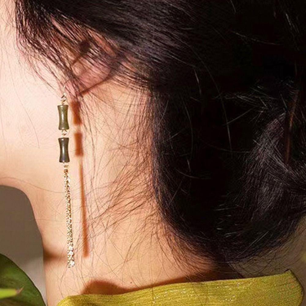 Mxbeauty Anting Gaya Cina Geometri Kipas Sederhana Fashion Unik Klasik Anting Menjuntai Perempuan