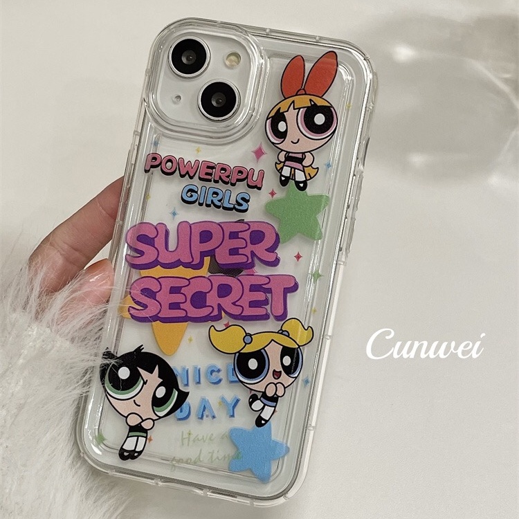 IPHONE Casing Ponsel Lembut Kartun Lucu Kompatibel Untuk Iphone11 12 14 13 Pro XS Max X Xr7 +8 Plus Casing Transparan TPU Silikon Shockproof Cover