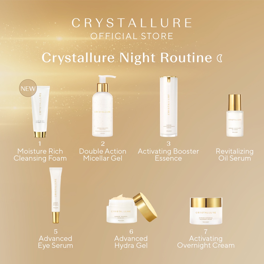 Crystallure by Wardah Moisture Rich Cleansing Foam 100ml - Pembersih wajah anti-aging yang melembabkan