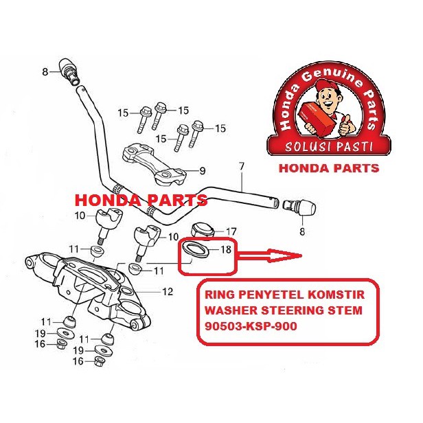 RING PENYETEL KOMSTIR SEGITIGA WASHER STEERING STEM NEW MEGAPRO MEGAPRO FI VERZA CB 150R SONIC 150R