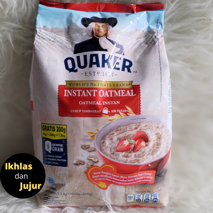 

[Ready Stock] quaker instant Oatmeal 1200 gr 1200gr merah Oat Instan