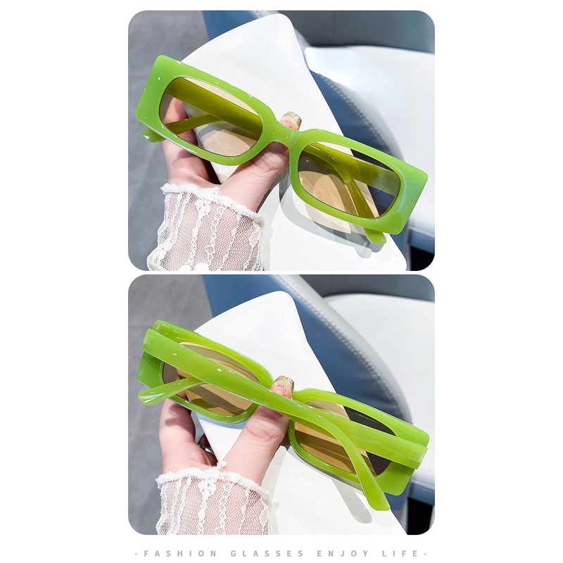 Kacamata Hitam Bingkai Tebal Persegi Kacamata Perlindungan UV Kacamata Hitam Retro Bingkai Kecil Untuk Pria Dan Wanita