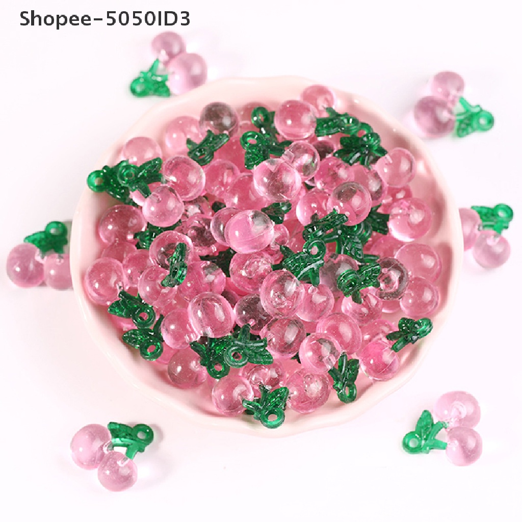 [HOT] 10pcs Mini 3D Cherry Series Resin Scrapbooking DIY Perhiasan Craft Dekorasi [ID]