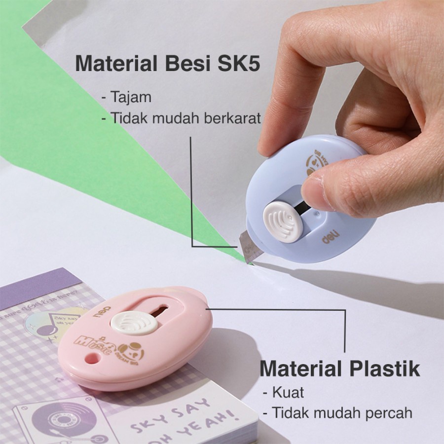 Mini Cutter Deli / Cutter Lucu Anti Karat [ Edisi AGNEZ MO ] - CZ102