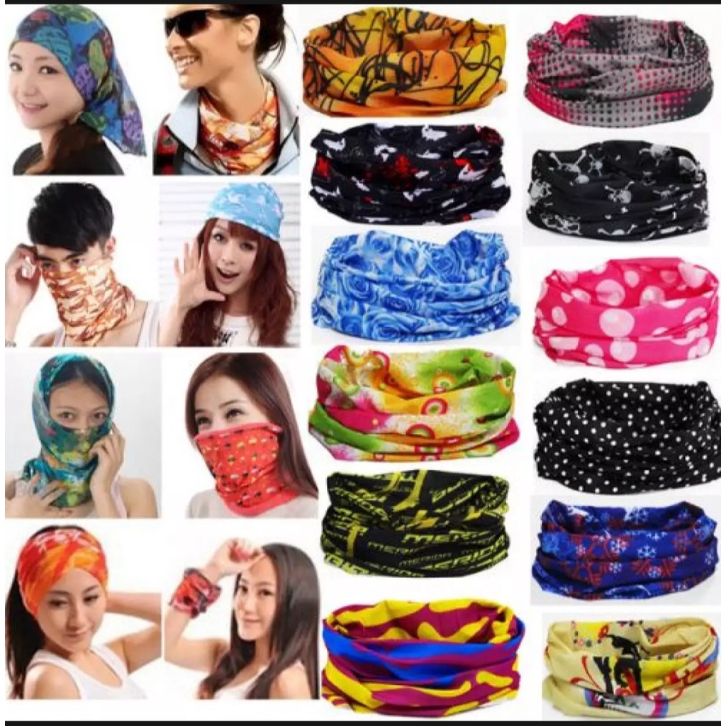 Masker Motor Pria Wanita Tanpa Jahitan / Bandana / Masker Motor / Masker Multifungsi MOTIF RANDOM