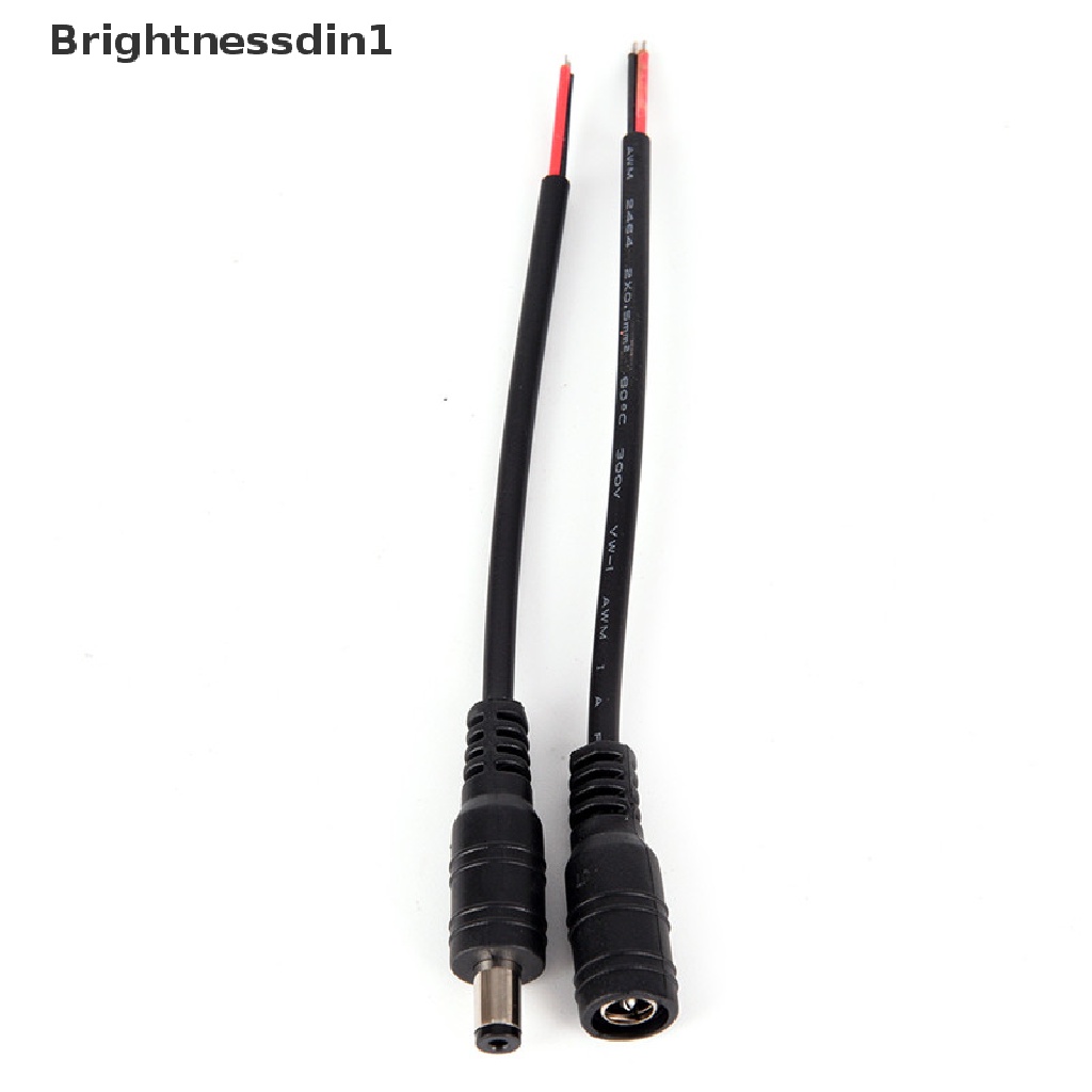 [Brightnessdin1] 5pasang Pengaman 5.5x2.1mm Male+Female DC Power Socket Plug Connector Kabel Kawat Butik