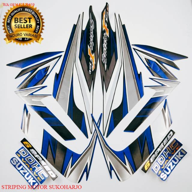 (ORI) striping suzuki satria fu f 150 2009 barong hitam biru list body motor standar KUALITAS ORIGIN