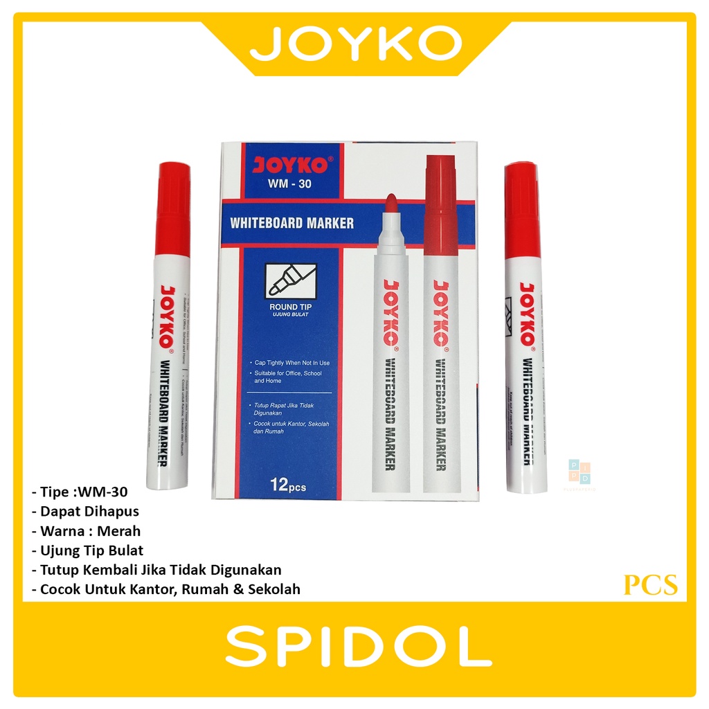 

JOYKO - Spidol Non Permanent WM-30 Merah - Pcs