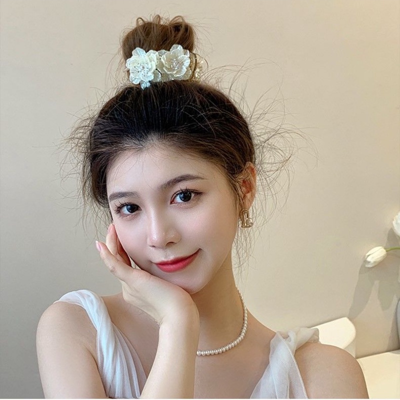 Korea Cahaya Mewah Super Fairy Flower Balls Head Grab Clip Senior Sense Back Head Hair Clip