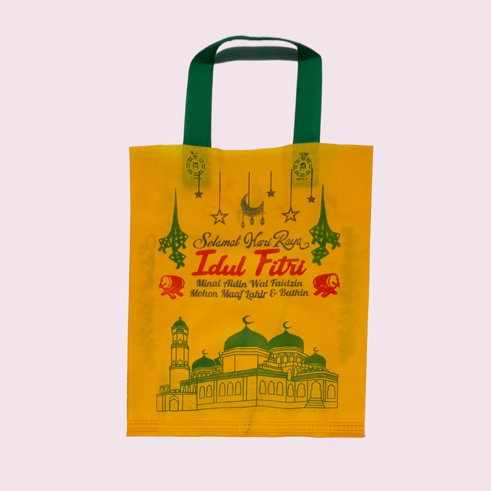 

⭐BISA COD⭐ Tas Kain Spunbond Goodie Bag Lebaran Idul Fitri 30x40 Cm Isi 12 pcs - Kuning