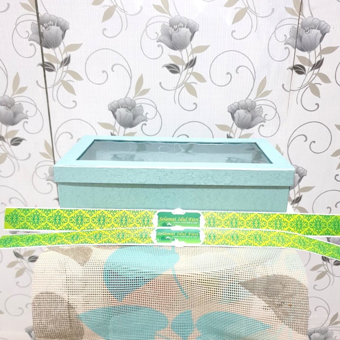 

⭐BISA COD⭐ Kotak Kado/Gift Box Toples Bulat Isi 2 Ukir - Biru Muda