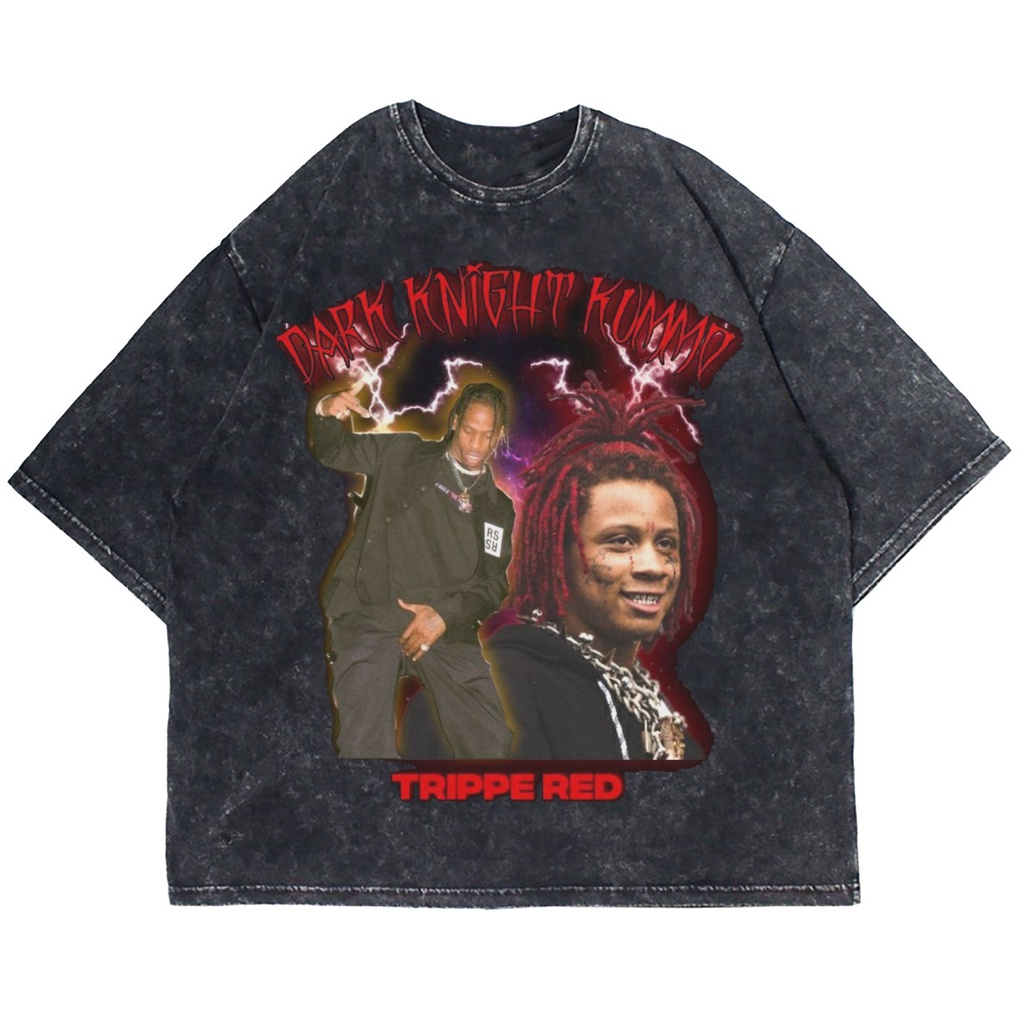 Patternmerch "trippie redd and Travis scoot" Oversize T-shirt | washed tee | kaos vintage